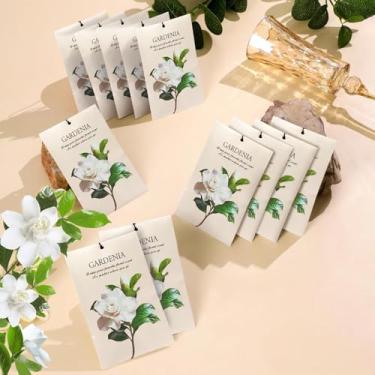 Imagem de Pacote com 12 sacos de sachê perfumados de gardênia - eliminador de odores de ambientador de armário, fragrância doméstica de longa duração para gavetas, guarda-roupas e carros, bons produtos com