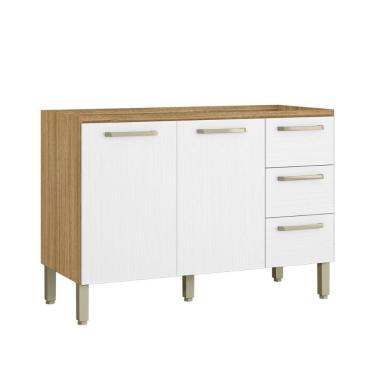 Imagem de Balcão Gabinete De Pia 120 Cm Sem Tampo Ametista Kits Paraná Freijó Supremo