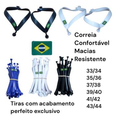 Imagem de Alça para chinelo kit 2 Pares tiras com bandeira Brasil e logomarca or
