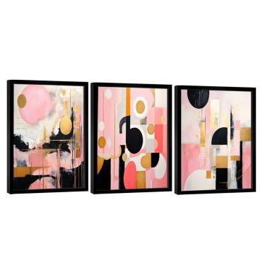 Imagem de Conjunto De Quadros Trio Abstract Pink Light -- Br Artes