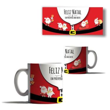 Imagem de Caneca Porcelana Natal Papai Noel Fofinho Roupa de Natal - Enjoy Shop,