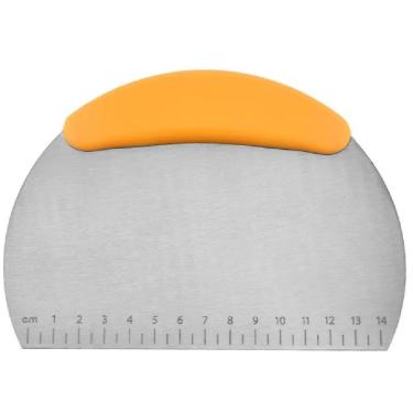 Imagem de Cortador Pizza Manual Espatula Misturador Massas Paes Tortas Verdura Em Inox Com Regua Medidas Professional