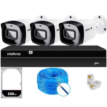 Imagem de Kit 3 Câmeras IP Vipc Intelbras NVD 1404P HD 500GB