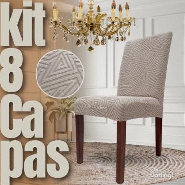 Imagem de Americana - Kit 8 Capas de Cadeira Linha Gold - Greige - OK Darling