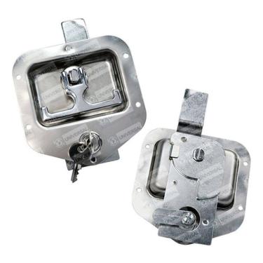 Imagem de Maçaneta Externa Aço Inox Com Chave Baú Máquina Agrícola [f103]