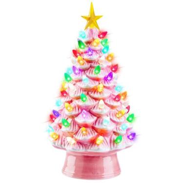 Imagem de Árvore de Natal de cerâmica Brightown de 13 polegadas com luzes LED