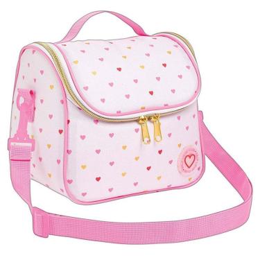 Imagem de Lancheira Tiracolo Escolar Académie Coração Metalizado Rosa - Tilibra