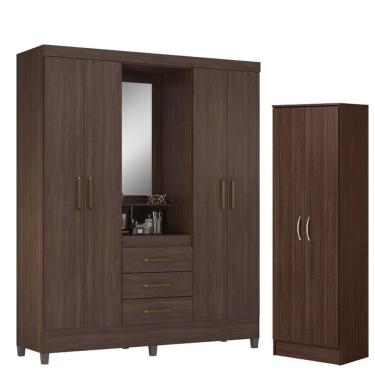 Imagem de Guarda Roupa Casal Capelinha Pérsia Com Sapateira Multiuso Golden Café - Demóbile