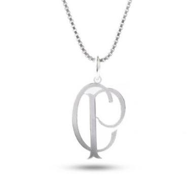 Imagem de Pingente Corinthians Escudo CP em Prata 925 + Corrente Tamanho:42 cm-Unissex