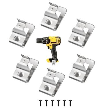 Imagem de 6 peças N268241 N086039 fivela de clipe de cinto para ferramenta de perfuração de aço inoxidável Dewalt (304, com parafusos) - Compatível com ferramentas elétricas Dewalt 20V DCD985, DCD980, DCD985L2