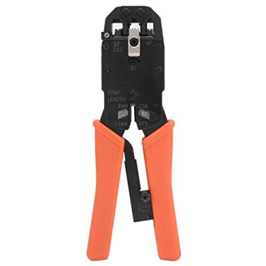 Imagem de Alicate de crimpagem ferramenta descascador de fio de aço manual de crimpagem suprimentos industriais laranja para conector de telecomunicações e manutenção de linha indústria de