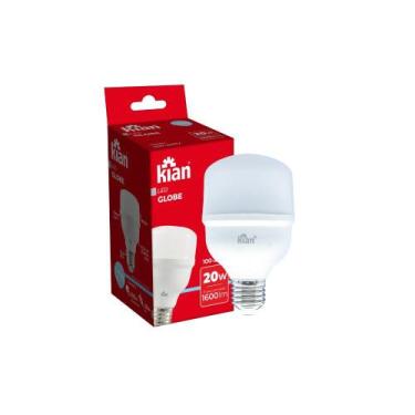 Imagem de Lampada Led Globe 20w 6500k Branca Frio Base E27 Bivolt Kian, Branco, 