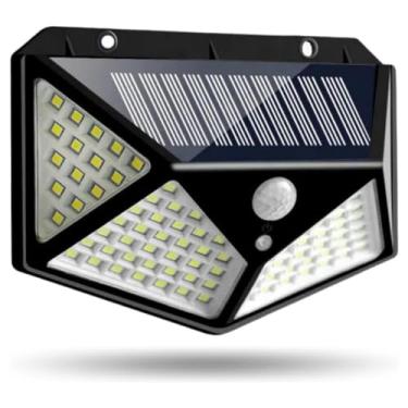 Imagem de Luminária Energia Solar Parede 100 Led Sensor Presença 3 Funções Lâmpada Solar Refletor De Energia Solar Iluminação Led Mavife
