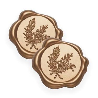 Imagem de NAIVELY 50 pçs adesivos de lacre de cera ouro eucalipto selos envelope autoadesivos estilo alecrim para convites de casamento, cartões de Natal, embrulho de presente