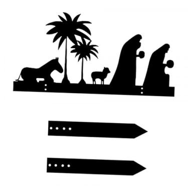 Imagem de Generic Placa de jardim em forma de silhueta de presépio, decoração de Natal, versátil e decorativa com estacas para festas ao ar livre, festivais de Natal, Style C