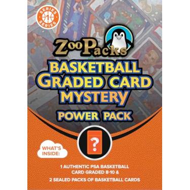 Imagem de Zoo Packs NBA Basketball PSA Graded Card Mystery Power Pack - 1 PSA Graded Card with A Grade of 8, 9 or 10 + 2 Packs of Basketball Cards