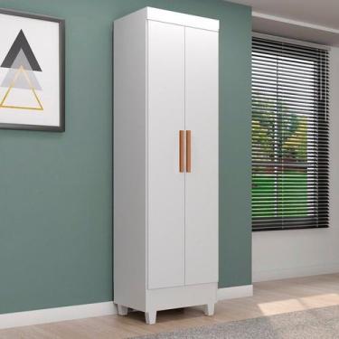 Imagem de Armário Multiuso 2 Portas com 4 Prateleiras com Pés Lite - Móveis Leão