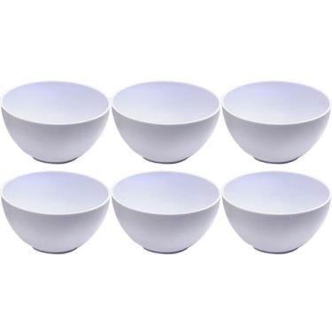 Imagem de Kit 6 Cumbuquinhas Brancas 356ml Tigelas de Plástico Pequenas Sobremes