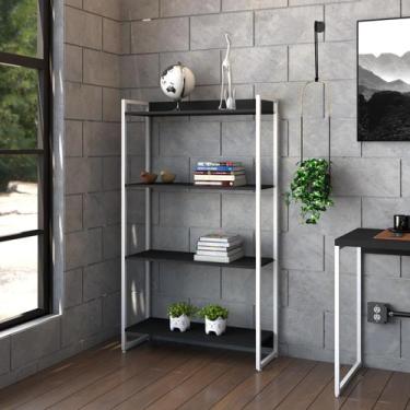 Imagem de Estante Dynamica 80X30X146cm C/04 Prateleiras Estrutura Branca - Compa