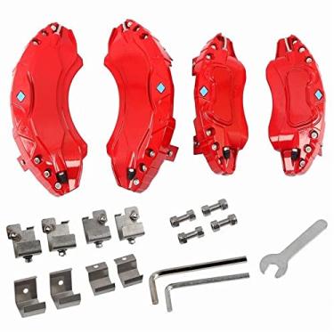 Imagem de Bishop Tate Para Toyota Highlander 2021 2022 2023 Acessórios de carro Capas de pinça de disco de freio dianteiro e traseiro liga de alumínio vermelha 4 peças (serve apenas para rodas de 45 ou 19