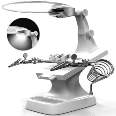 Imagem de Lupa de Mesa com Garras e Iluminação LED USB 317-W- Lorben