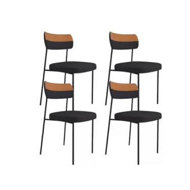 Imagem de Kit 04 Cadeiras Estofadas Melissa Sala de Jantar Cozinha Espaço Gourmet (Grafite/Whisky)