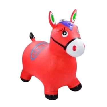 Imagem de Cavalinho Upa Upa Brinquedo Com Som Inflável Pocoto Com Música Infantil e Led Pula Pula (58 Cms) (VERMELHO)