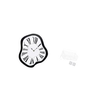 Imagem de Fenteer Relógio de Parede Criativo em Acrílico com Efeito Derretido, Relógio de Mesa Exclusivo E Luxuoso com Design Distorcido para Decoração de Interiores. L