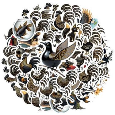 Imagem de 50 peças adesivos de animais do zodíaco animal brinquedo coruja PVC adesivo para telefone faça você mesmo, laptop, scrapbook, bicicleta, caderno, bagagem, copo de celular