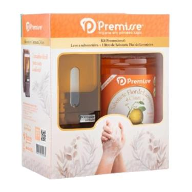 Imagem de Kit Dispenser 400ml Com Refil Sabonete Líquido 1L Design Moderno Para Banheiro Cozinha Escritório Erva Doce E Flor De Laranjeira Perfume Suave Mãos Rosto Corpo (1, Flor de Laranjeira)