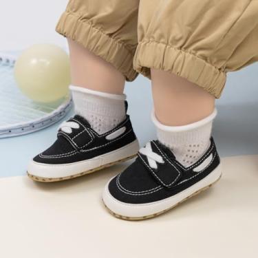 Imagem de Mocassins para bebês meninos meninas sola macia mocassins meninas primeira caminhada sapatos sociais, A01/preto, 12-18 Months Toddler