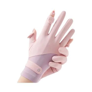 Imagem de Luvas De Ciclismo Femininas Respiráveis Com Proteção Solar Em Seda Gel