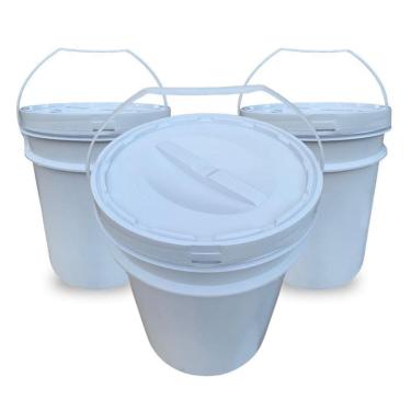 Imagem de Balde Para Leite 20L Tampa De Rosquear - Kit 3 Pçs