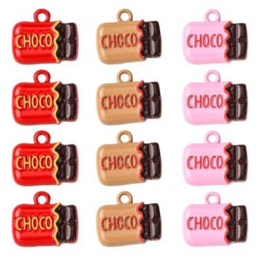 Imagem de UR URLIFEHALL 18 peças, 3 estilos, pingentes de chocolate de liga fofa, imitação de comida, pingentes para brinco, pulseira, colar, chaveiros, fabricação de joias