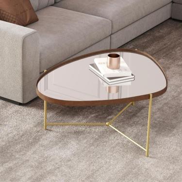 Imagem de Mesa Centro De Sala Kingston Castanho Dourado