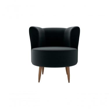 Imagem de Poltrona Decorativa Savana 1 Lugar Veludo Preto Matrix