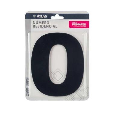 Imagem de Número Residencial Alumínio Acm Adesivo Preto 0 - Fixação Fácil - Interno-externo