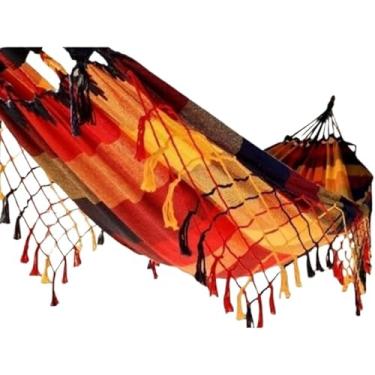 Imagem de Rede De Descanso dormir Em Tear De Casal Gigante(Vermelho amarelo azul)