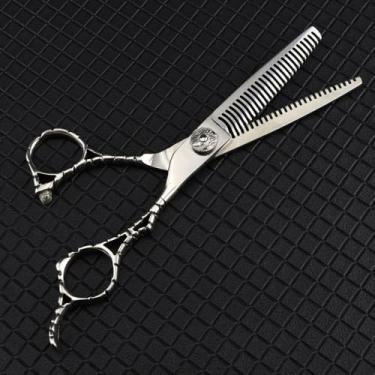 Imagem de Tesoura De Corte De Cabelo, 6 Ih Professional Japão 440c Aço Dentes Duplos 15% Corte Tesoura De Corte De Cabelo Barbeiro Tesoura De Desbaste, Scissor