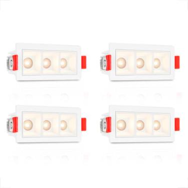 Imagem de 4 Spot Triplo Mini Led Embutir Downlight Micro 4000k Bet91