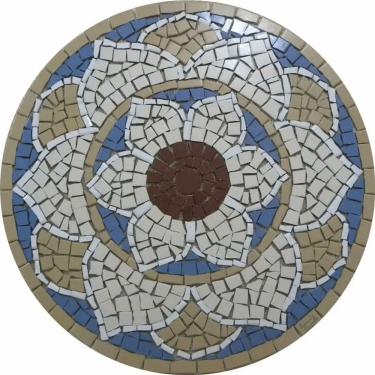 Imagem de Mandala Indiana Piso Mosaico Lótus Iii Cerâmico Tamanho 80cm