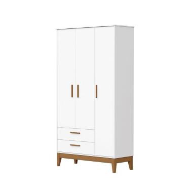 Imagem de Roupeiro Flip 3 Portas 2 Gavetas Branco Fosco