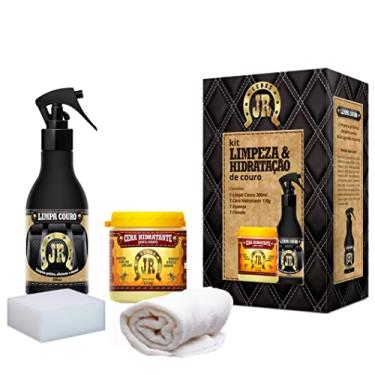 Imagem de Kit Limpa Couro Jr 300ml + Hidratante De Couro JR 170g para Banco automotivo, jaqueta, sofá, sela, bolsa, sapatos