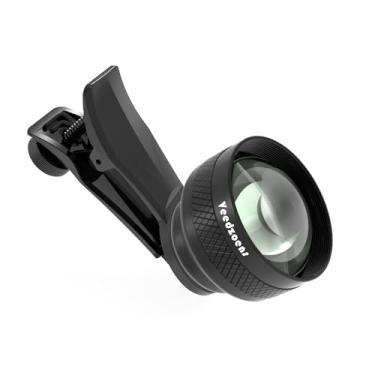 Imagem de Veedzoens Lente teleobjetiva de 60 mm para smartphone iPhone Android, compatível com gaiola de telefone SmallRig NEEWER, com clipe universal de lente de telefone de rosca de 17 mm e bolsa portátil