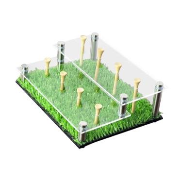 Imagem de Colaxi Suporte de acrílico de 2 níveis para bolas de golfe, expositor para tacos, organizador de mesa, organizador de escritório, lembrancinhas,