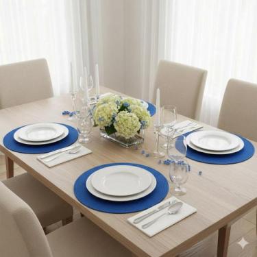 Imagem de Kit Jogo Americano Redondo Mesa Decorativo Jantar Descanso de Prato - 