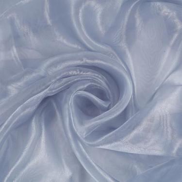 Imagem de MAYJOYDIY Tecido de organza cinza claro de 6,5 metros de largura, tecido de gaze de tule leve de 150 cm de largura, tecido macio e transparente para vestido de casamento, cortinas, vestidos, embrulho