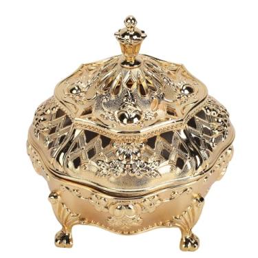 Imagem de Diydeg Porta incensos vintage, porta-incensos com coletor de cinzas removível e tampa, incensário cônico retrô fácil de limpar, decorativo em metal para quarto, escritório ou estúdio