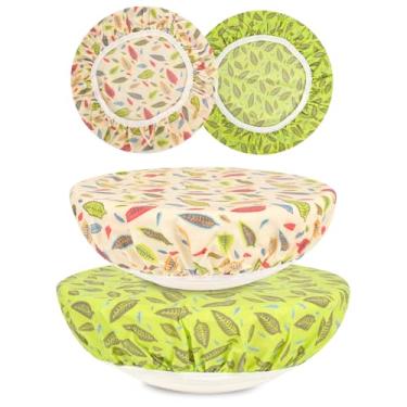 Imagem de BERBAM Capas de tigela reutilizáveis para impermeabilização de pão (2 grandes) - Capas de tigela de cera de abelha de algodão reutilizáveis com borda elástica, tampa de tigela de fermento para