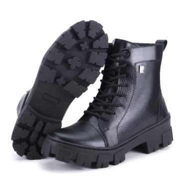 Imagem de Bota Feminina Tratorada Couro Botinha Coturno Polo Urban-Feminino